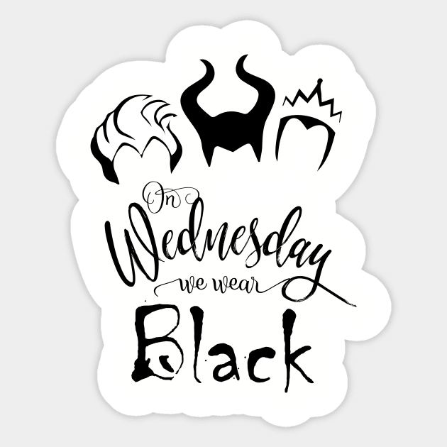 Wednesday Black Sticker by mysticorient